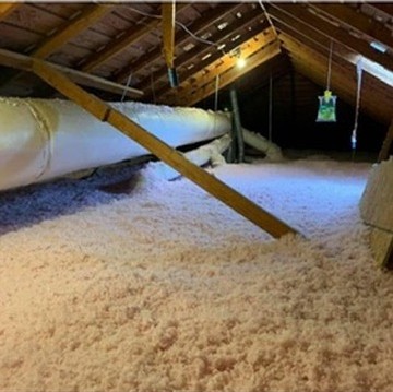 Same attic after blown-in insulation